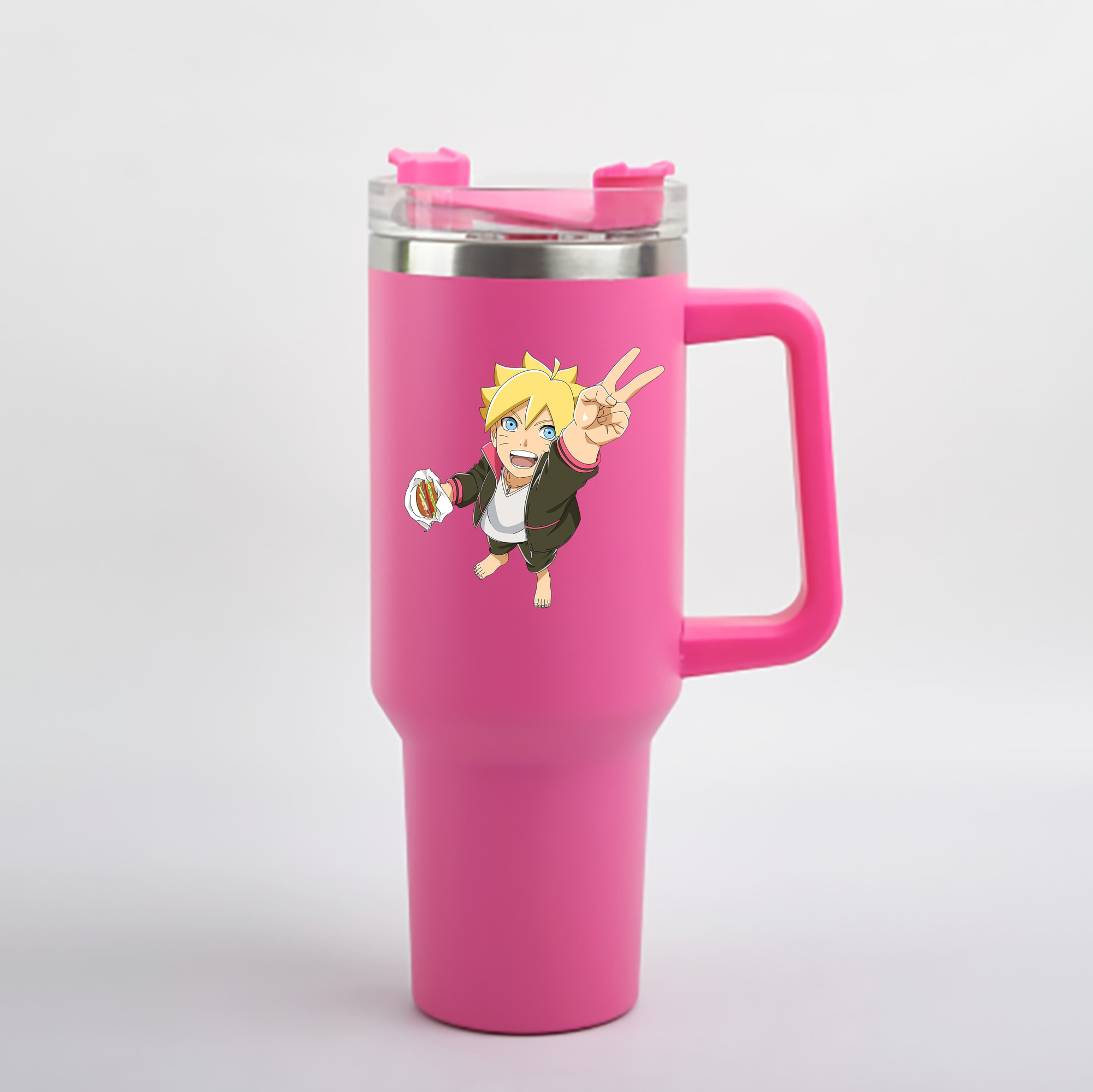（画像用） NARUTO -ナルト- うずまき ボルト Uzumaki Boruto 1200mL車用タンブラー - クリスタルステッカー（プラスチックストロー付き）
